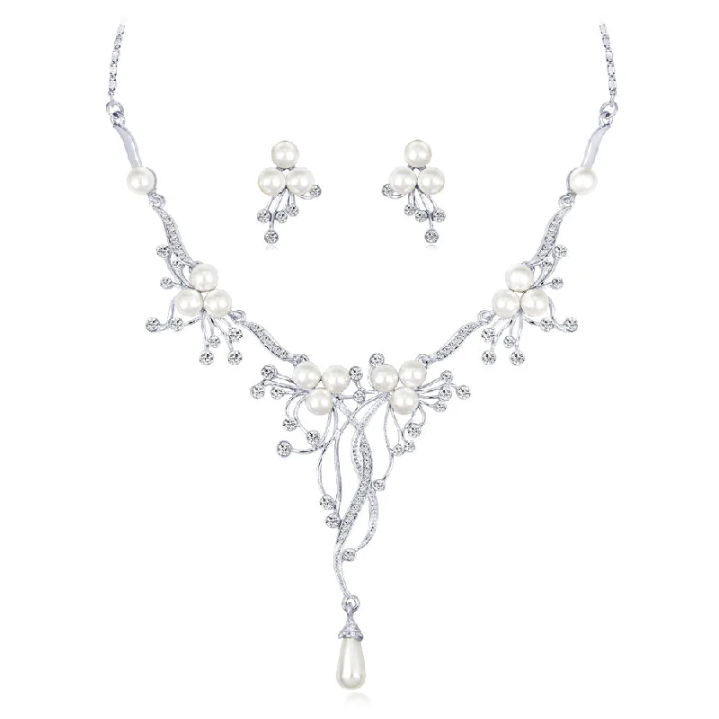 Jewelry set Pearl Necklace Earrings Bridal wedding dress Dinner dress jewelry set 803869863410