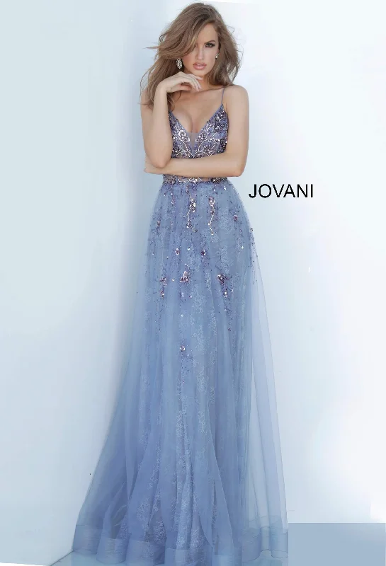 Jovani 2526 Long Spaghetti Strap Prom Gown