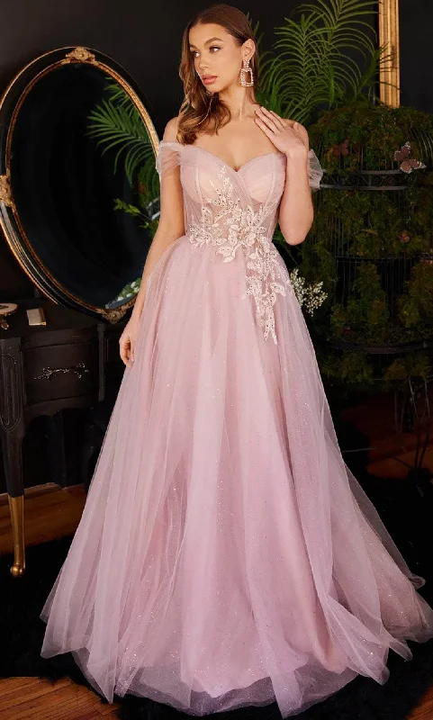 Cinderella Divine CD3394 - Rhinestones Embroidered Prom Gown