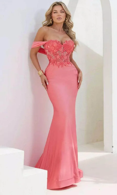 Terani Couture 241P2250 - Off Shoulder Trumpet Prom Dress