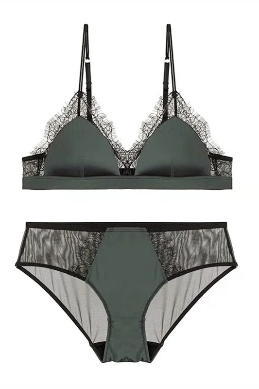 Sexy Triangle Green Lingerie Set