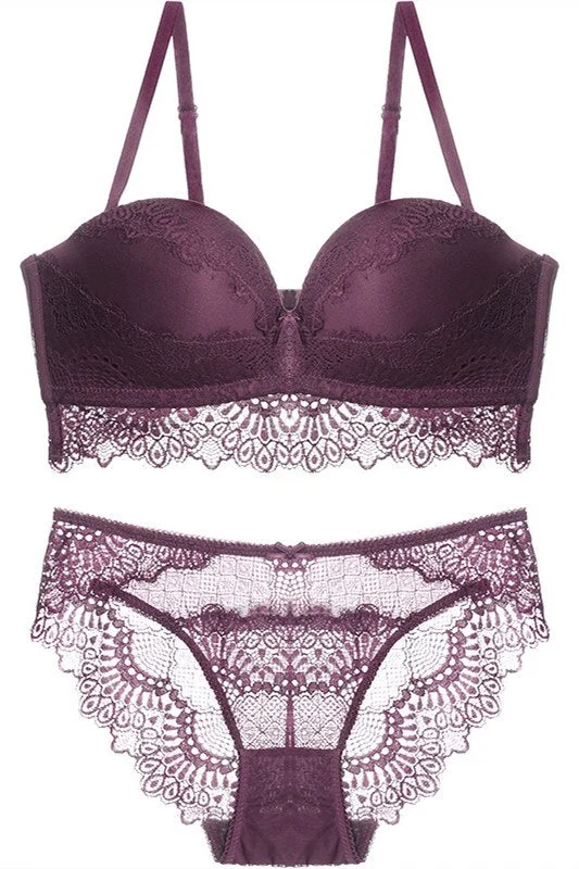 Burgundy Lace Lingerie Set