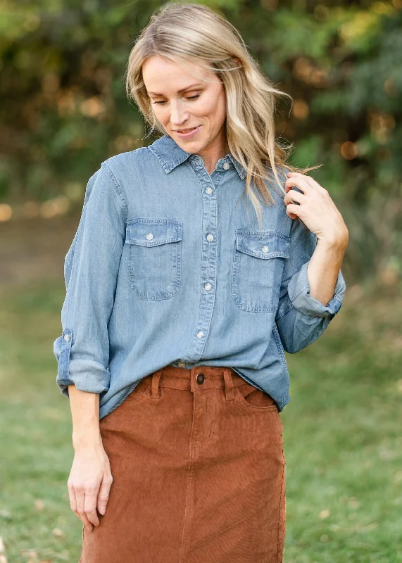 Beau Long Sleeve Denim Top