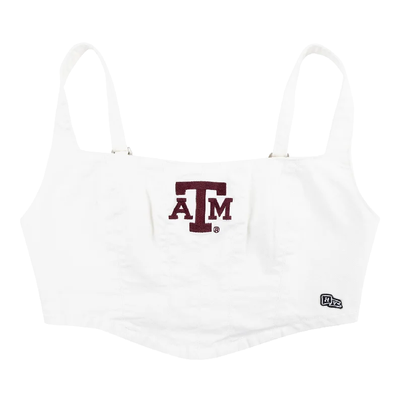 Texas A&M Hype & Vice White Denim Top