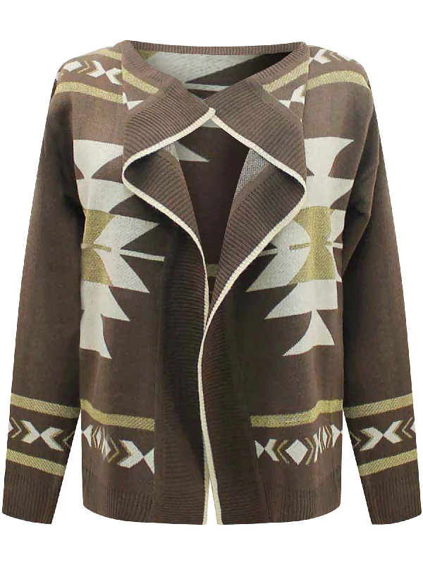 Tribal Print Cardigan Sweater