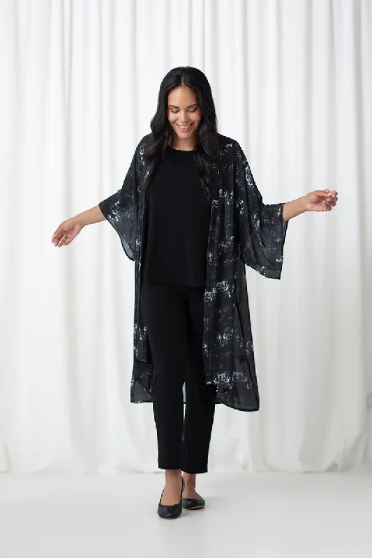 Whisper Kabuki Sleeve Cardigan | Smokey Shades Black