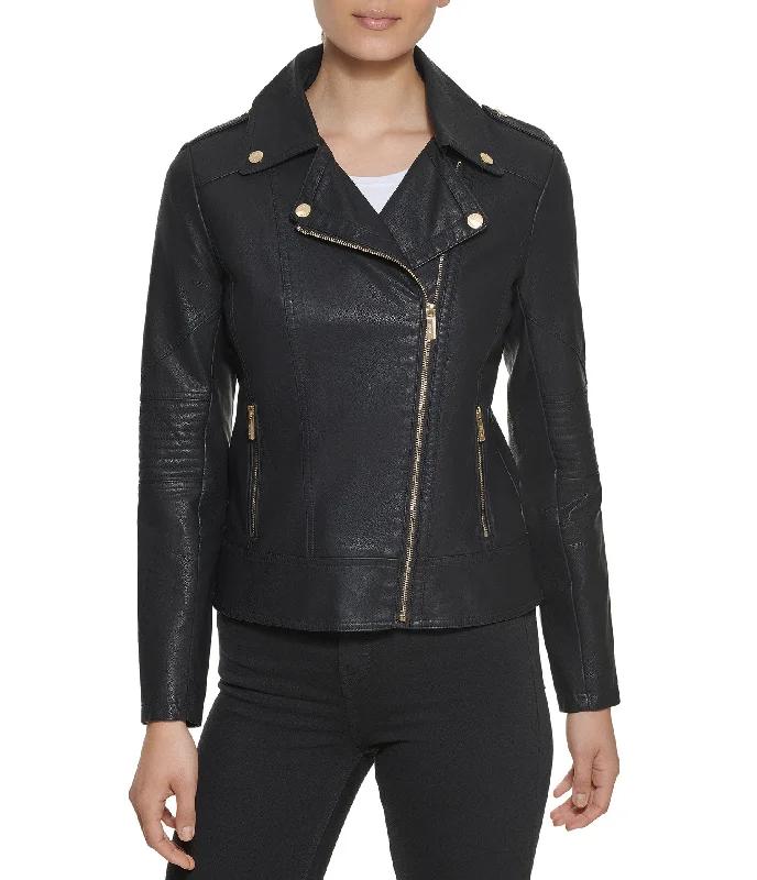 Faux Leather Asymmetrical Zip Moto