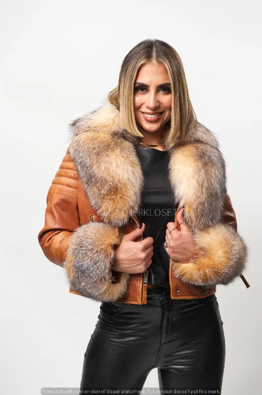 Women's Jay Biker Full Fox Fur [Caramel Crunch]