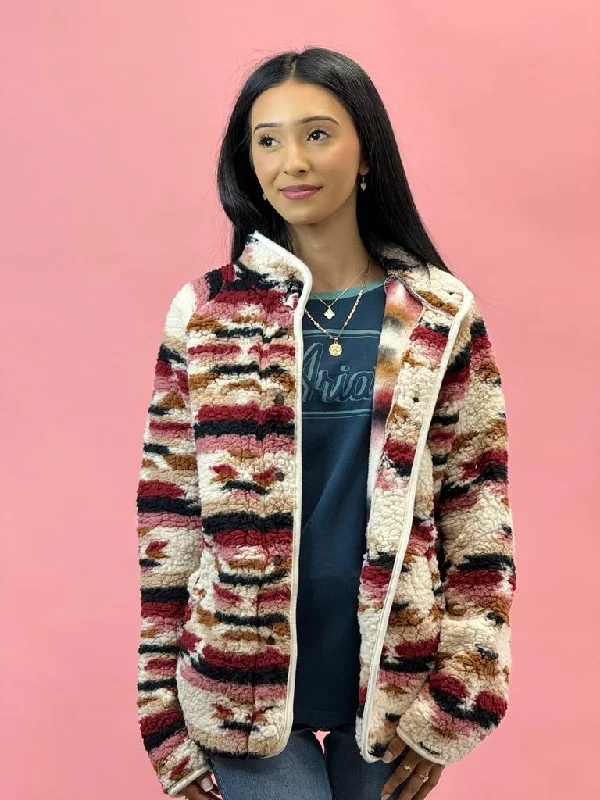 Wrangler Retro Aztec Pull Over Strawberry White