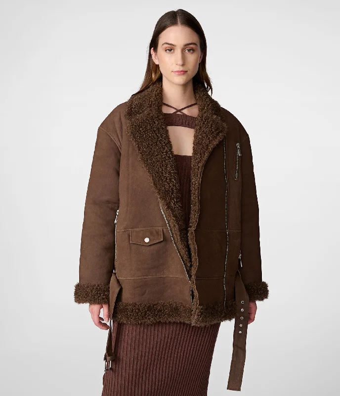 Kat Suede Faux Fur Lined Jacket