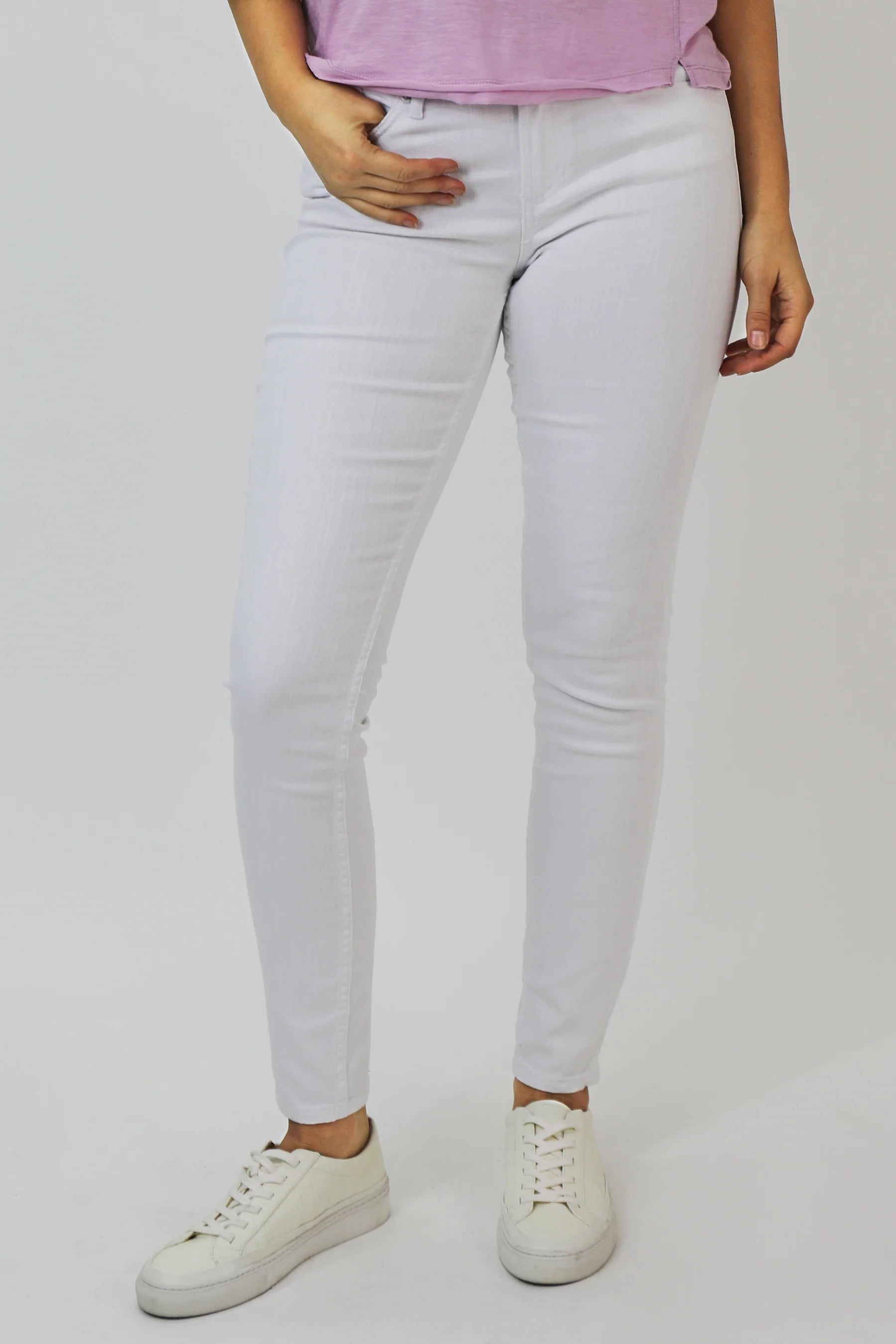 Dear John Denim Blaire High Rise Ankle Slim Straight Jeans Optic White