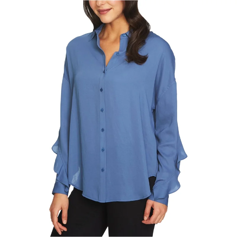 1.State Womens Ruffled Button Up Shirt