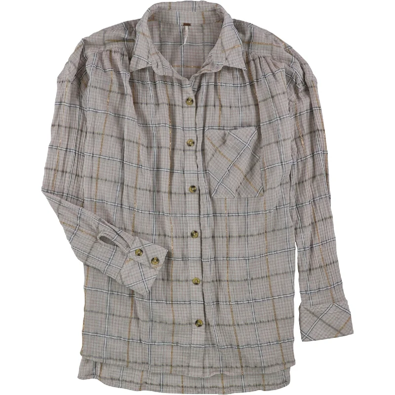 Free People Womens Break My Stride Button Up Shirt