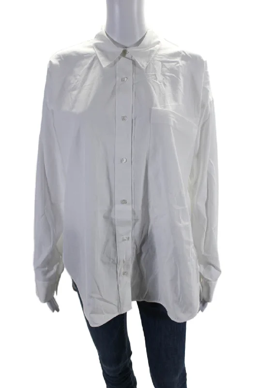 Lis Lareida Womens Cotton White Collar Long Sleeve Lucienne Shirt