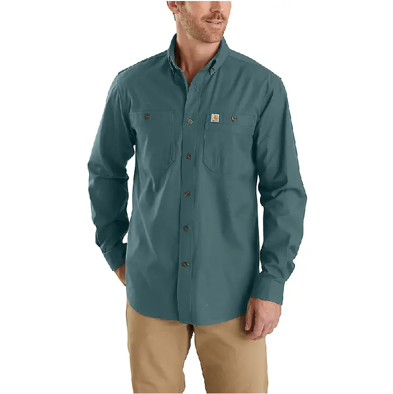 Rugged flex® relaxed fit midweight canvas long-sleeve shirt - Sea Pine