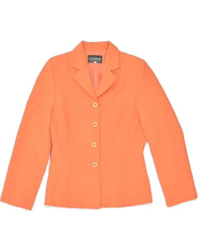 ALLEGRA Womens 4 Button Blazer Jacket IT 42 Medium Orange Polyester