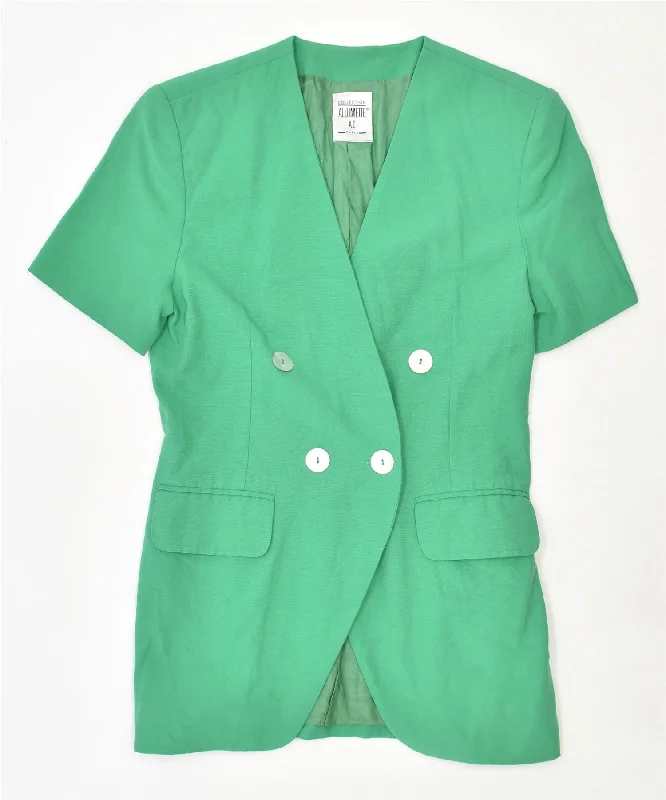 ALLUMETTE A.C Womens Double Breasted Blazer Jacket UK 12 Medium Green