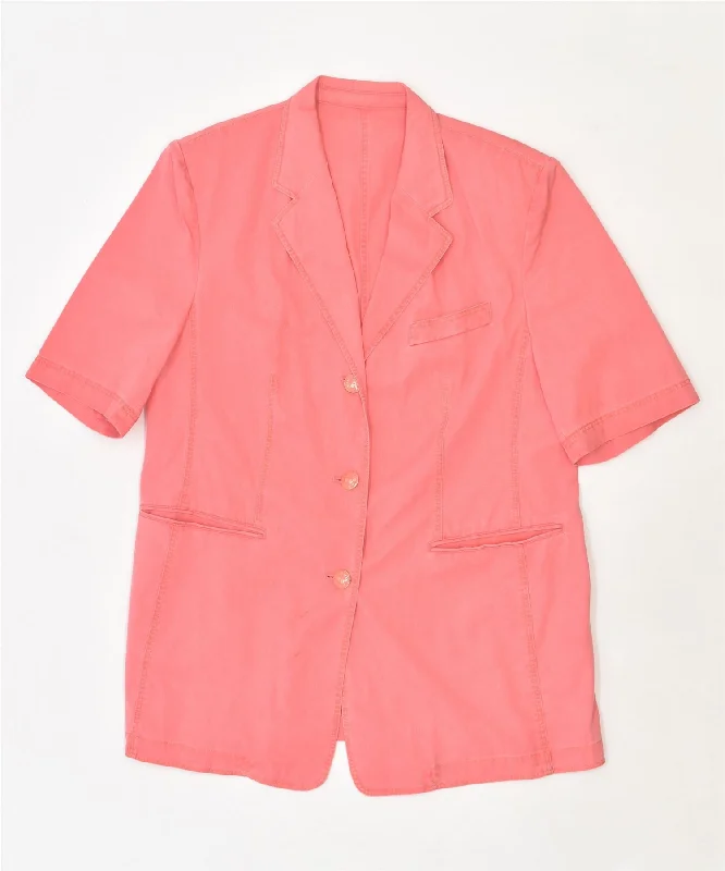 ANTONETTE JEANS Womens Short Sleeve 3 Button Blazer Jacket UK 18 XL Pink