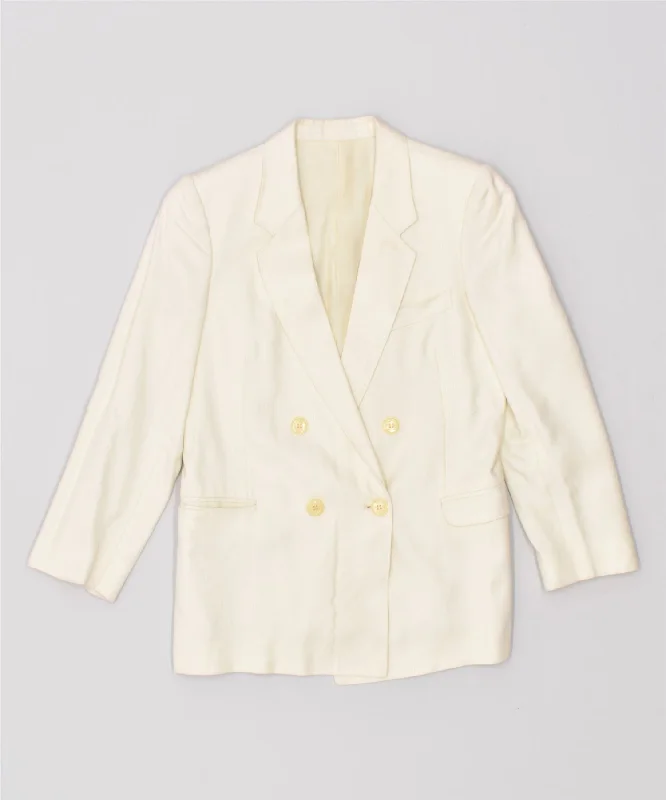 CODY Womens Double Breasted Blazer Jacket IT 38 XS Off White