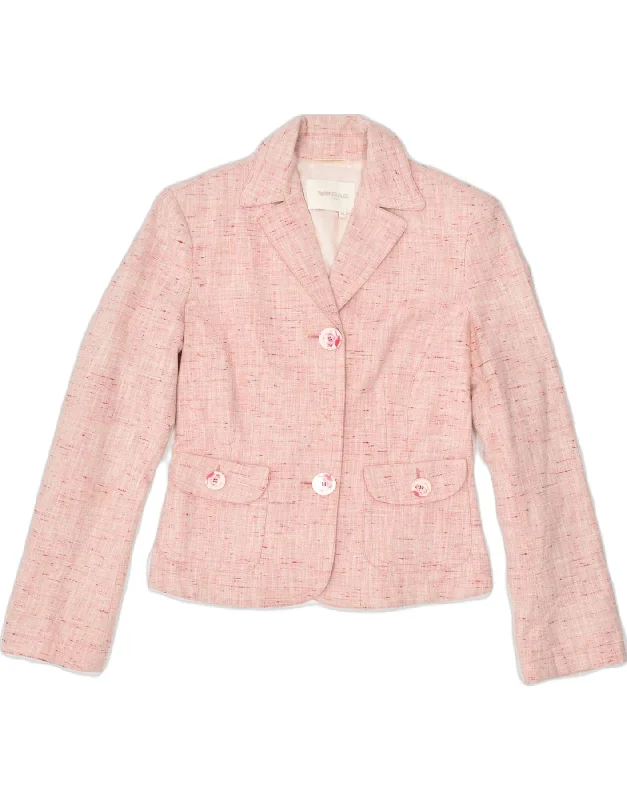 GAS Womens 2 Button Blazer Jacket IT 44 Medium Pink Flecked Cotton