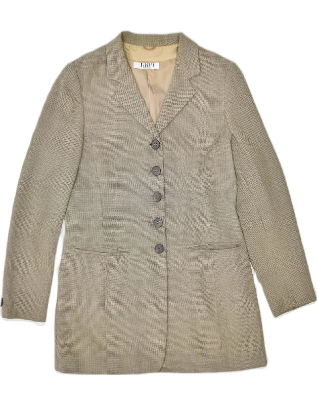 MARELLA Womens 5 Button Blazer Jacket UK 12 Medium Beige Wool