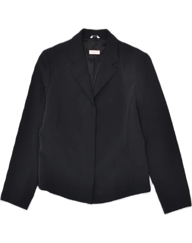 MAX & CO. Womens Blazer Jacket UK 12 Medium Black Polyester