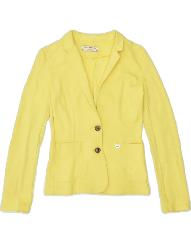 MET Womens Chino & Friends 2 Button Blazer Jacket UK 6 XS Yellow Viscose