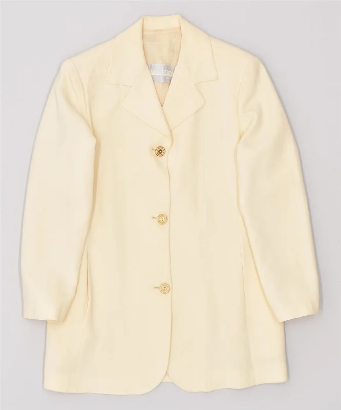 Pancaldi & B Womens 3 Button Blazer Jacket UK 16 Large Yellow Viscose