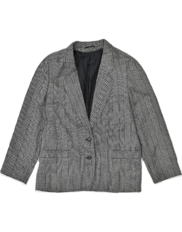 PETITE MADEMOISELLE Womens 2 Button Blazer Jacket UK 18 XL Grey