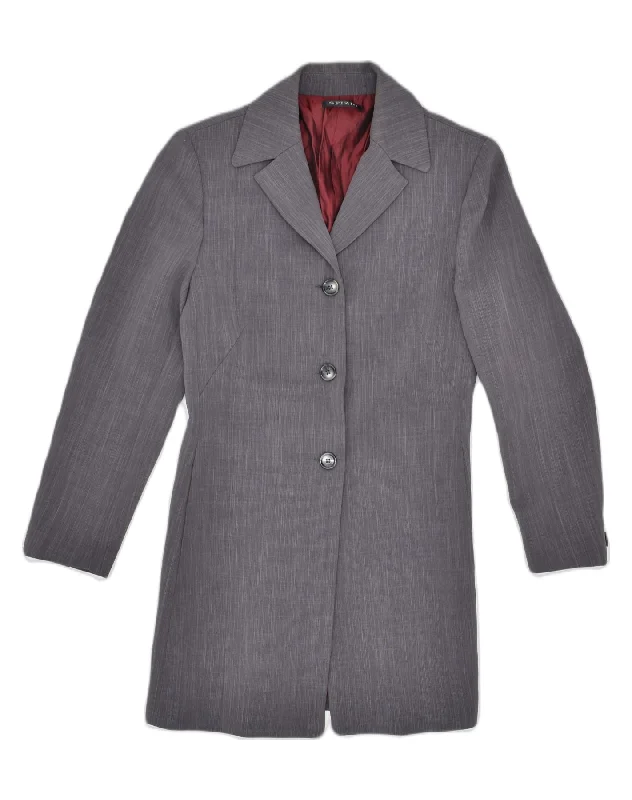 SFIZIO Womens Longline 3 Button Blazer Jacket UK 8 Small Grey Polyester