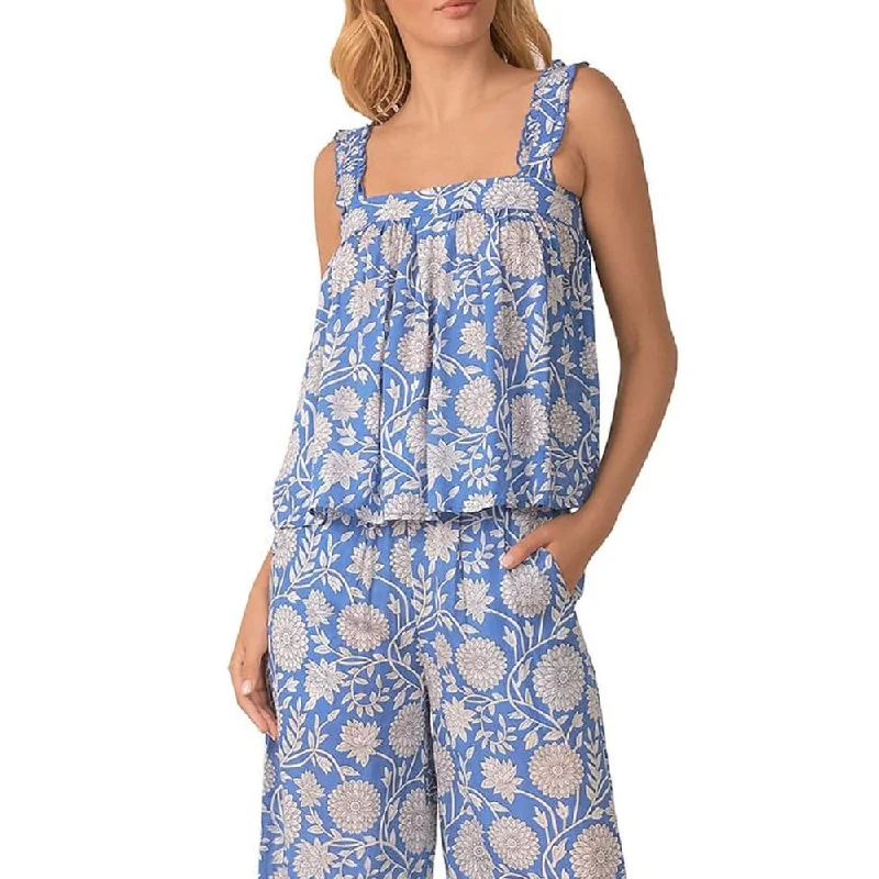 Elan Women's Sleeveless Flowy Top Blue Size Medium