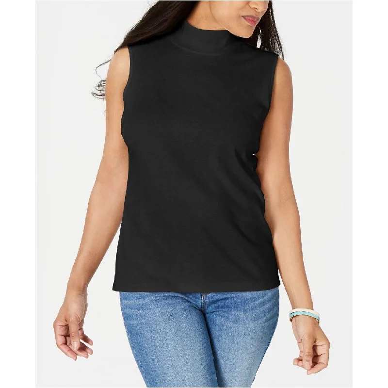 Karen Scott Women's Mock-Neck Sleeveless Top Black Size XX-Large