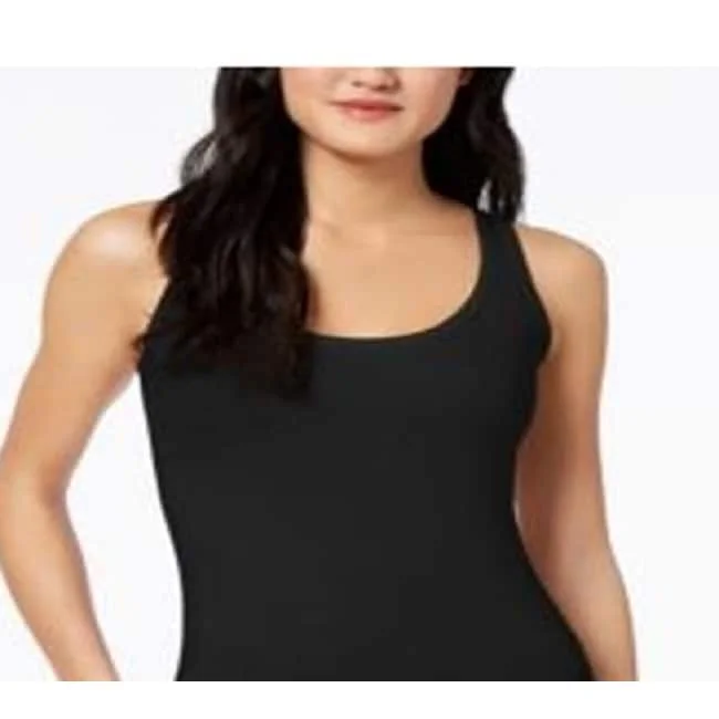 Maison Jules Women's Sleeveless Scoop Neck Top Black Size Small