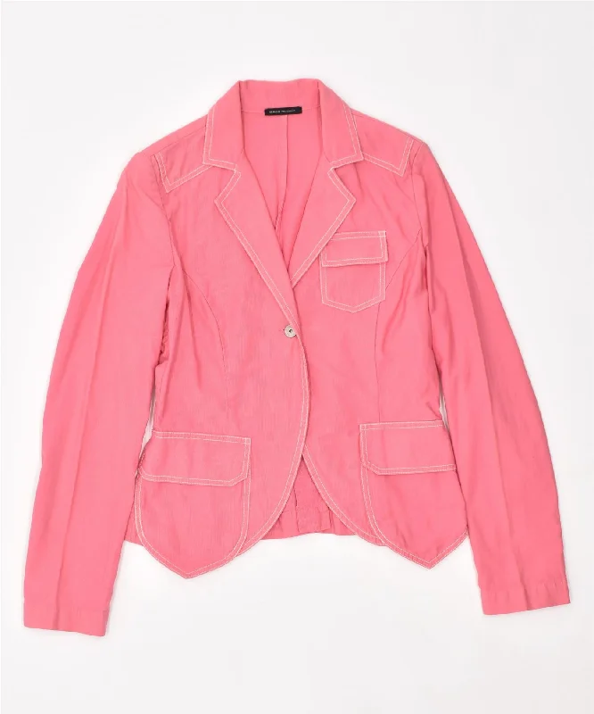 SERGIO TACCHINI Womens 1 Button Blazer Jacket IT 42 Medium Pink