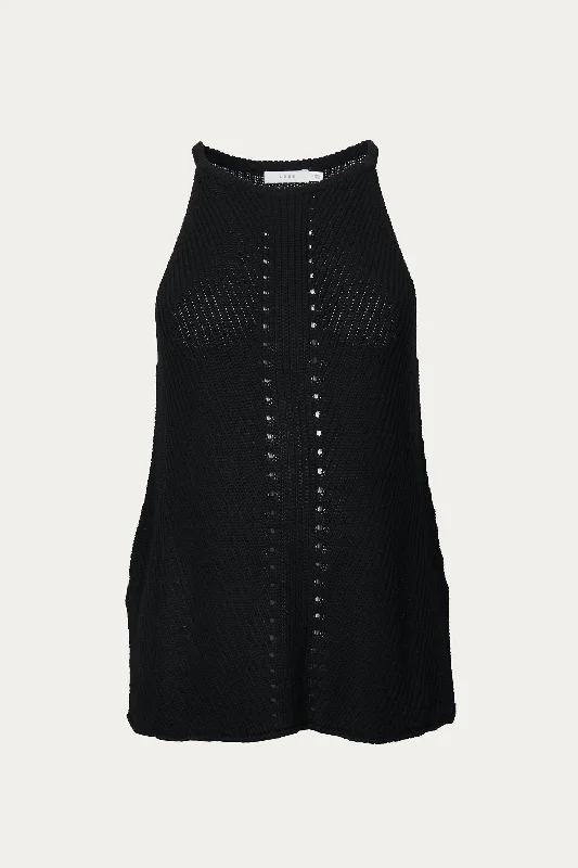 Sleeveless Knit Top In Black