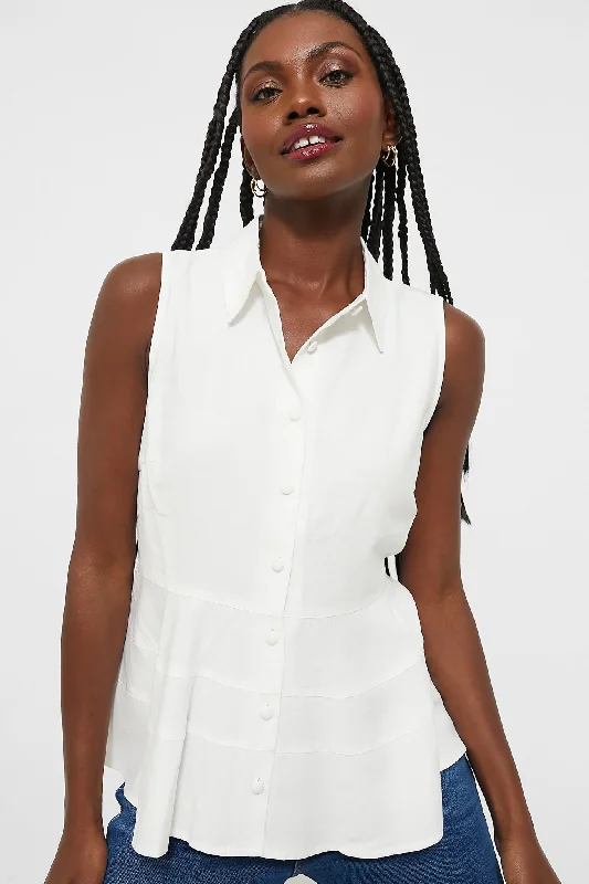 White Sleeveless Ashlen Blouse