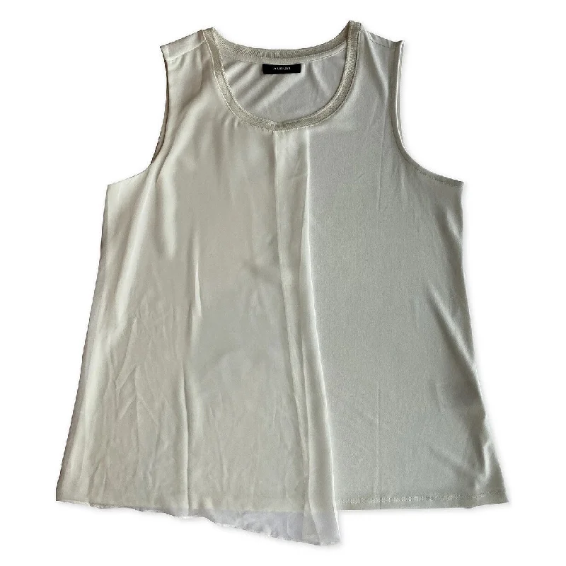 Alfani Women's Solid Overlay Sleeveless Top White Size Small