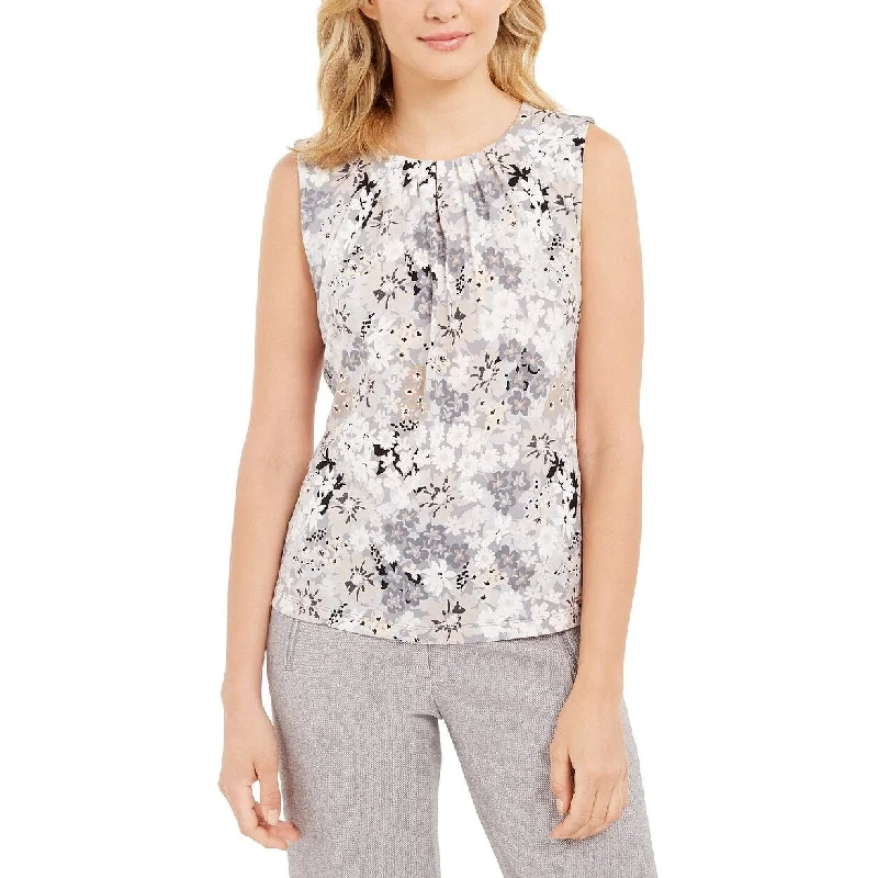 Calvin Klein Women's Floral Print Sleeveless Top Paspink Size Medium