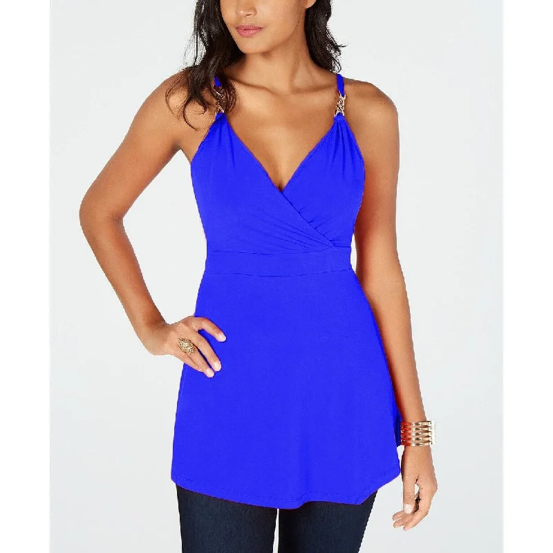 Thalia Sodi Women's Surplice-Neck Sleeveless Top Lazulite Size Medium - Blue