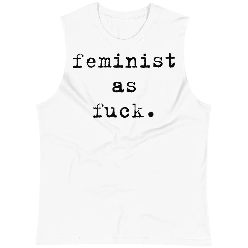 Feminist As Fuck Typewriter -- Unisex Tanktop