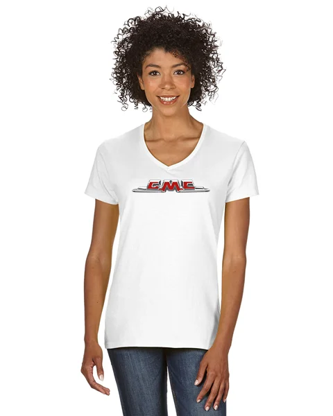 GMC 1950's Ladies Short sleeve V-neck Gildan T-shirt