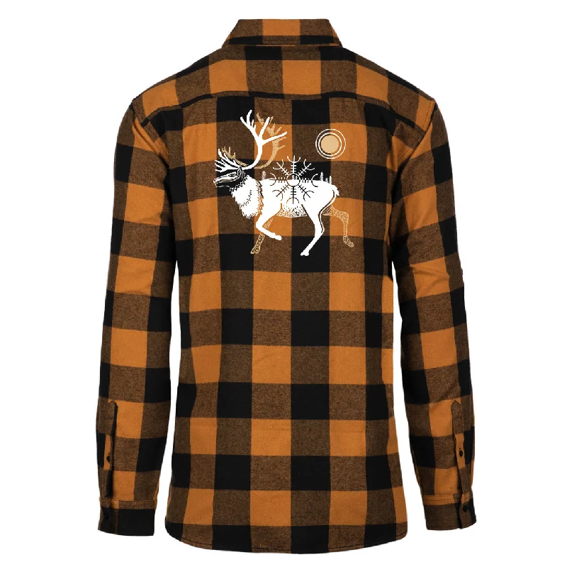 Icelandic Reindeer Flannel Button Down Shirt