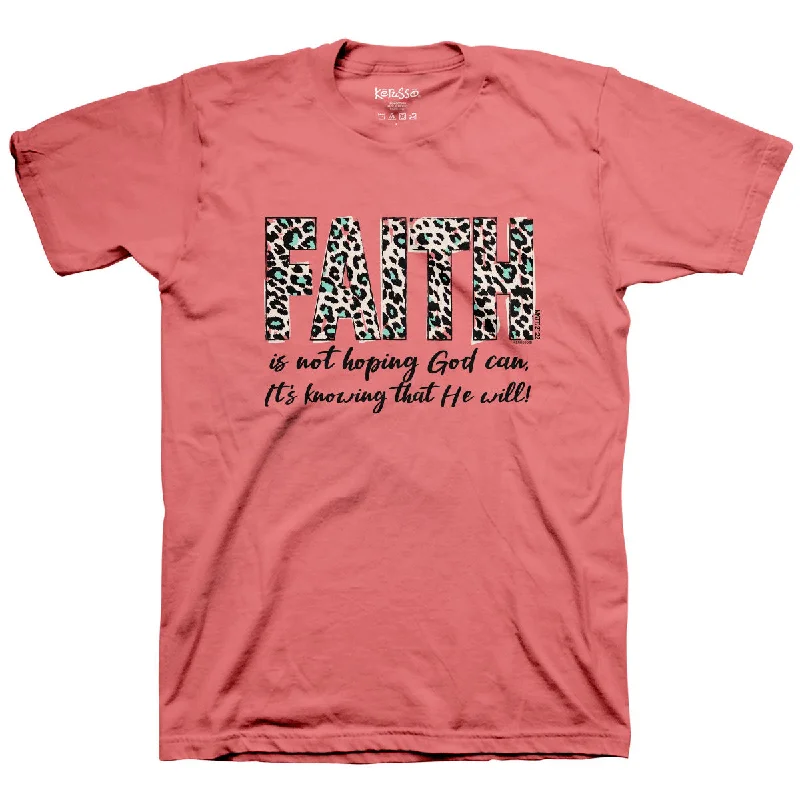 Kerusso Womens T-Shirt Faith Leopard