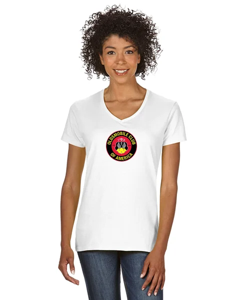 OCA Oldsmobile Club of America Ladies Short sleeve V-neck Gildan T-shirt