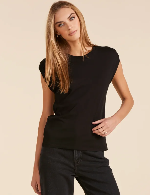 Diya Sleeveless Tee, Black