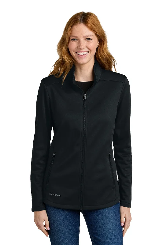 Eddie Bauer Womens Smooth Fleece Full Zip Sweatshirt w/ Pockets - Black - COMING SOON