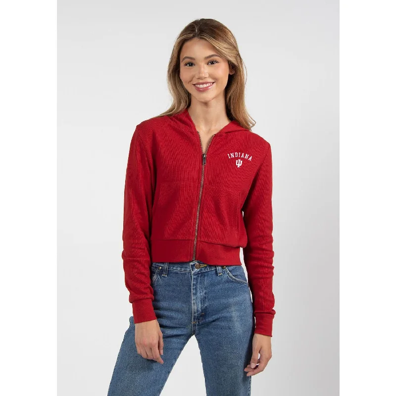 Ladies Indiana Hoosiers College Arc Zip Hoodie