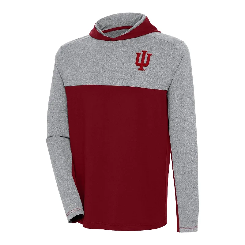 Indiana Hoosiers Color Block Deuce Hooded Crimson and Grey Sweatshirt