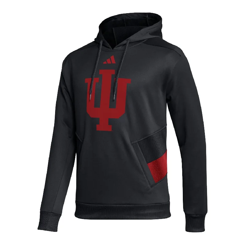 Indiana Hoosiers Adidas Travel Sideline Black Hood