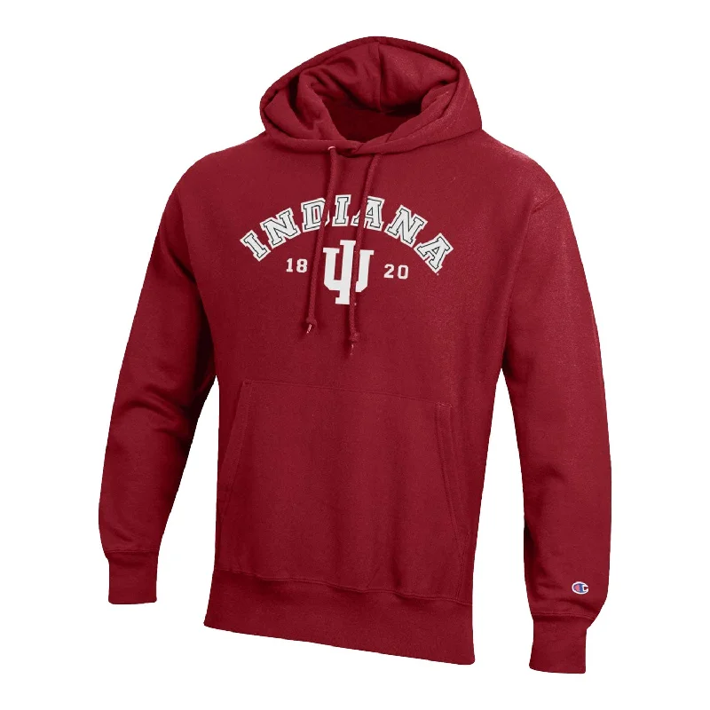 Indiana Hoosiers Arch Established Reverse Weave Crimson Hood